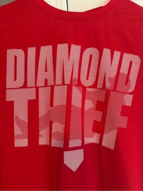 Xersion boys 14/16 'Diamond Thief' Red baseball drifit Graphic Tee